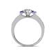 4 - Valene Diamond and Iolite Three Stone with Side Iolite Ring 