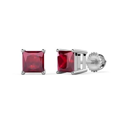 Zoey Ruby Solitaire Stud Earrings