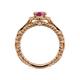 5 - Maura Signature Pink Tourmaline and Diamond Floral Halo Engagement Ring 