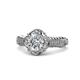 1 - Maura Signature 1.16 ctw IGI Certified Lab Grown Diamond Round (6.50 mm) & Natural Diamond Round (1.00 mm) Halo Engagement Ring 