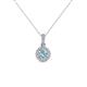 1 - Azaria Aquamarine and Diamond Halo Pendant 