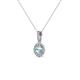 2 - Azaria Aquamarine and Diamond Halo Pendant 