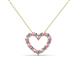 2 - Zayna 2.00 mm Round Pink Tourmaline and Diamond Heart Pendant 