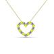 2 - Zayna 2.00 mm Round Peridot and Diamond Heart Pendant 