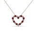 2 - Zayna 2.00 mm Round Red Garnet and Diamond Heart Pendant 