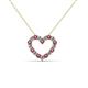 2 - Zayna 2.00 mm Round Rhodolite Garnet and Diamond Heart Pendant 