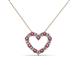 2 - Zayna 2.00 mm Round Rhodolite Garnet and Diamond Heart Pendant 