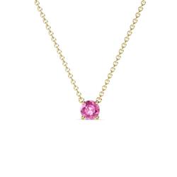 Juliana Round Pink Sapphire Solitaire Pendant Necklace ct Round Pink Sapphire Womens Solitaire Pendant Necklace K Yellow GoldIncluded Inches K Yellow Gold Chain