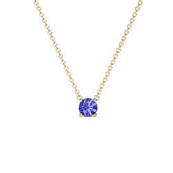 Juliana Round Tanzanite Solitaire Pendant Necklace ct Round Tanzanite Womens Solitaire Pendant Necklace K Yellow GoldIncluded Inches K Yellow Gold Chain