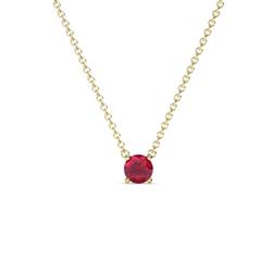 Juliana Round Ruby Solitaire Pendant Necklace ct Round Ruby Womens Solitaire Pendant Necklace K Yellow GoldIncluded Inches K Yellow Gold Chain