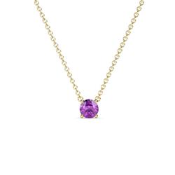 Juliana Round Amethyst Solitaire Pendant Necklace ct Round Amethyst Womens Solitaire Pendant Necklace K Yellow GoldIncluded Inches K Yellow Gold Chain