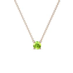 Juliana Round Peridot Solitaire Pendant Necklace ct Round Peridot Womens Solitaire Pendant Necklace K Rose GoldIncluded Inches K Rose Gold Chain