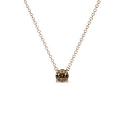 Juliana Round Smoky Quartz Solitaire Pendant Necklace ct Round Smoky Quartz Womens Solitaire Pendant Necklace K Rose GoldIncluded Inches K Rose Gold Chain