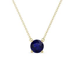 Juliana Round Blue Sapphire Solitaire Pendant Necklace ct Round Blue Sapphire Womens Solitaire Pendant Necklace K Yellow GoldIncluded Inches K Yellow Gold Chain