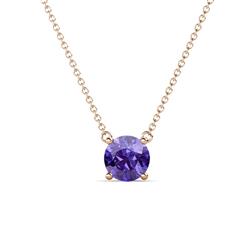 Juliana Round Iolite Solitaire Pendant Necklace ct Round Iolite Womens Solitaire Pendant Necklace K Rose GoldIncluded Inches K Rose Gold Chain