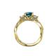 5 - Alika Signature Blue and White Diamond Three Stone Engagement Ring 