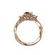 5 - Alika Signature Smoky Quartz and Diamond Three Stone Engagement Ring 