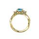 5 - Alika Signature Blue Topaz and Diamond Three Stone Engagement Ring 