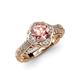 4 - Maura Signature Morganite and Diamond Floral Halo Engagement Ring 