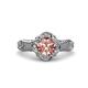 3 - Maura Signature Morganite and Diamond Floral Halo Engagement Ring 