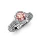 4 - Maura Signature Morganite and Diamond Floral Halo Engagement Ring 