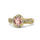 1 - Maura Signature Morganite and Diamond Floral Halo Engagement Ring 