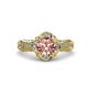 3 - Maura Signature Morganite and Diamond Floral Halo Engagement Ring 