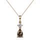 1 - Zaila Pear Cut Smoky Quartz and Diamond Two Stone Pendant 