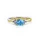 2 - Eve Signature 5.80 mm Blue Topaz and Diamond Engagement Ring 