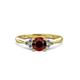 2 - Eve Signature 5.80 mm Red Garnet and Diamond Engagement Ring 