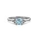 2 - Eve Signature 5.80 mm Aquamarine and Diamond Engagement Ring 