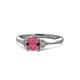 1 - Eve Signature 5.80 mm Rhodolite Garnet and Diamond Engagement Ring 