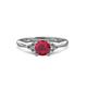 2 - Eve Signature 5.80 mm Ruby and Diamond Engagement Ring 