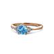 1 - Eve Signature 5.80 mm Blue Topaz and Diamond Engagement Ring 