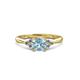 2 - Eve Signature 5.80 mm Aquamarine and Diamond Engagement Ring 