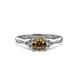 2 - Eve Signature 5.80 mm Smoky Quartz and Diamond Engagement Ring 