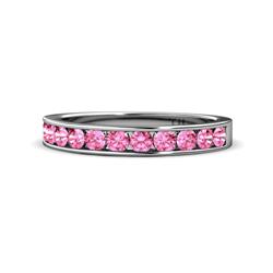 Kathiryn Pink Sapphire Stone Wedding Band Pink Sapphire Stone Channel Set Womens Wedding Band Stackable ctw Platinum
