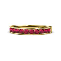 Kathiryn Ruby Stone Wedding Band Ruby Stone Channel Set Womens Wedding Band Stackable ctw K Yellow Gold