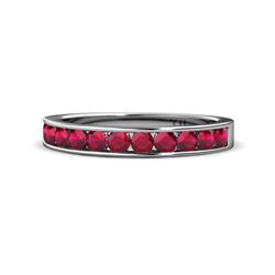 Kathiryn Ruby Stone Wedding Band Ruby Stone Channel Set Womens Wedding Band Stackable ctw K White Gold