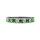 1 - Kathiryn 3.00 mm Green Garnet and Diamond 11 Stone Wedding Band 