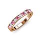 3 - Kathiryn 3.00 mm Pink Sapphire and Diamond 11 Stone Wedding Band 