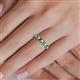 5 - Kathiryn 3.00 mm Green Garnet and Diamond 11 Stone Wedding Band 