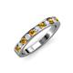 3 - Kathiryn 2.70 mm Citrine and Lab Grown Diamond 11 Stone Wedding Band 