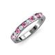 3 - Kathiryn 3.00 mm Pink Sapphire and Lab Grown Diamond 11 Stone Wedding Band 