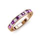 3 - Kathiryn 3.00 mm Amethyst and Lab Grown Diamond 11 Stone Wedding Band 