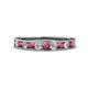 1 - Kathiryn 3.00 mm Rhodolite Garnet and Lab Grown Diamond 11 Stone Wedding Band 