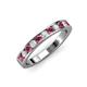 3 - Kathiryn 3.00 mm Rhodolite Garnet and Lab Grown Diamond 11 Stone Wedding Band 