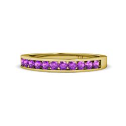 Kathiryn Amethyst Stone Wedding Band Amethyst Stone Channel Set Womens Wedding Band Stackable ctw K Yellow Gold