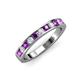 3 - Kathiryn 2.70 mm Amethyst and Diamond 11 Stone Wedding Band 