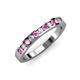 3 - Kathiryn 1.70 mm Pink Sapphire and Lab Grown Diamond 11 Stone Wedding Band 